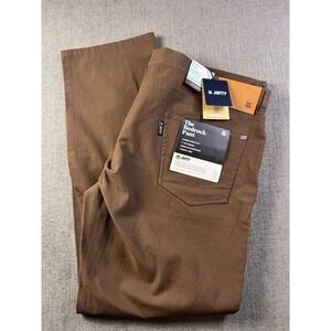 Jetty The Bedrock Pants Men's 44x32 Brown Straight Canvas Coastal Vibe Stretch